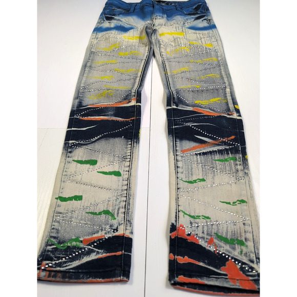 Navie Womens Splatter Studded Skinny Straight Leg Jeans 26 X 30 Stretch L - Picture 7 of 14